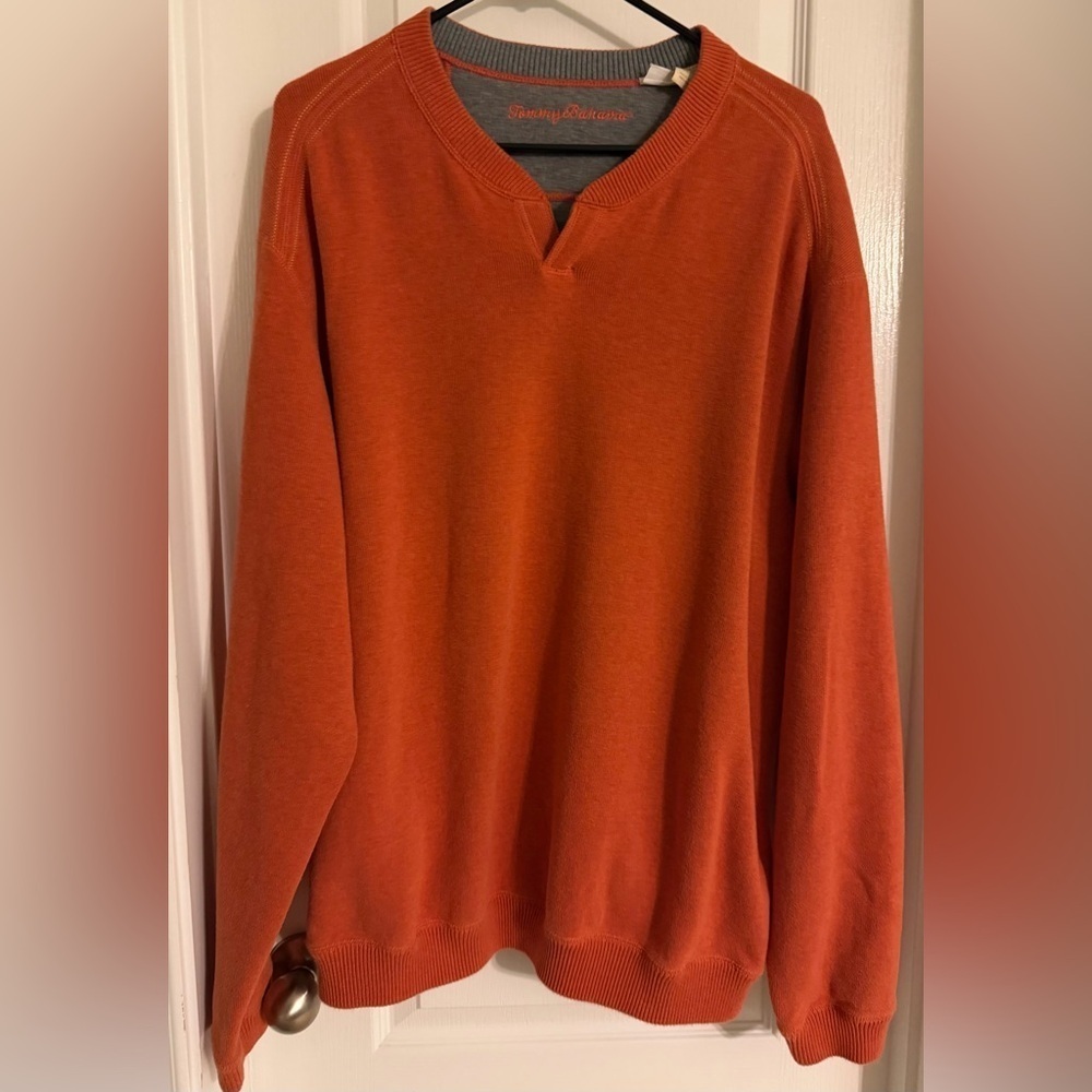 Men's Orange Tommy Bahama Sweater Size-XL